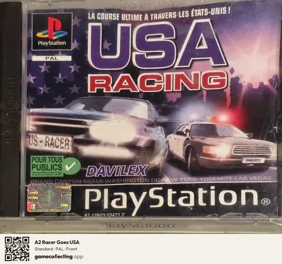 A2 Racer Goes USA PlayStation, PAL box front