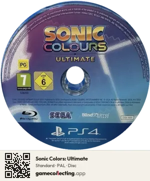 Sonic Colors: Ultimate PlayStation 4, PAL disc