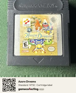 Azure Dreams Game Boy Color, NTSC cartridge label