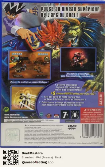 Duel Masters PlayStation 2, France box back