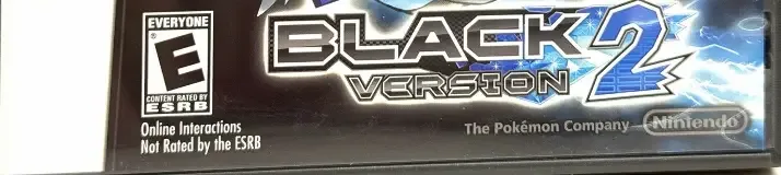 Pokémon Black Version 2, the ESRB box on its front