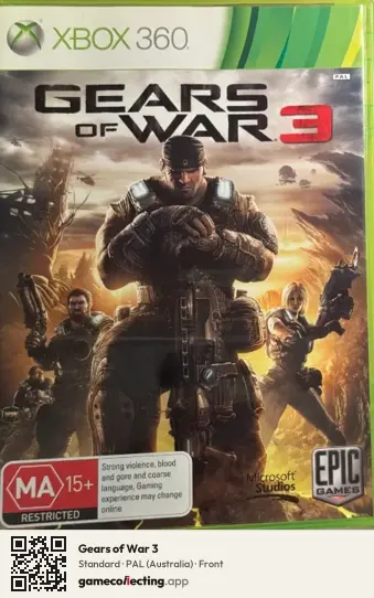 Gears of War 3 Xbox 360, Australia box front