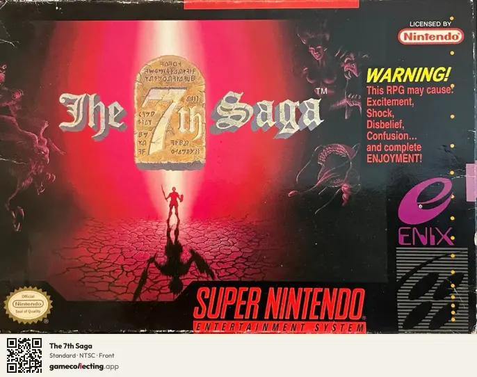 The 7th Saga Super Nintendo Entertainment System, NTSC box front