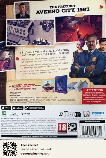 The Precinct PlayStation 5, PAL box back