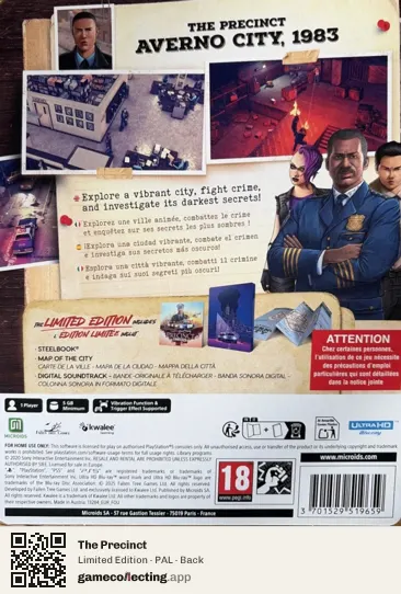 The Precinct PlayStation 5, PAL box back