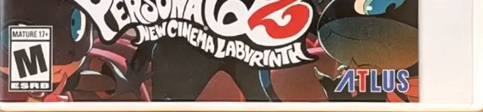 Persona Q2: New Cinema Labyrinth, the ESRB box on its front