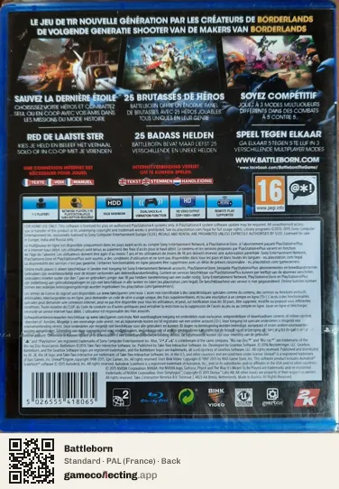 Battleborn PlayStation 4, France box back