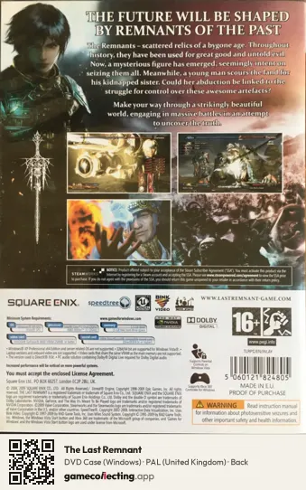 The Last Remnant Computer, United Kingdom box back