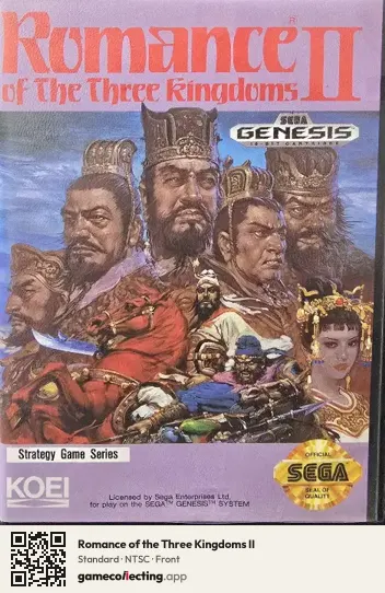 Romance of the Three Kingdoms II Sega Mega Drive / Genesis, NTSC box front