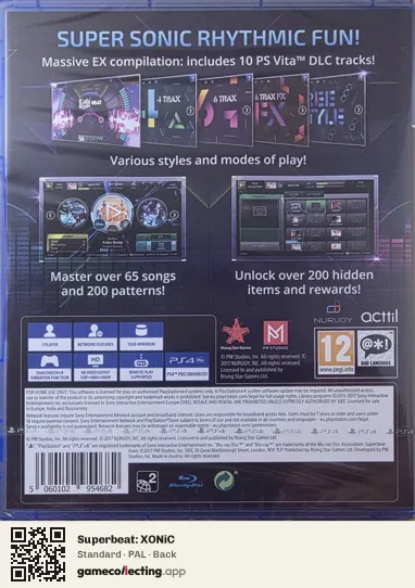 Superbeat: XONiC PlayStation 4, PAL box back
