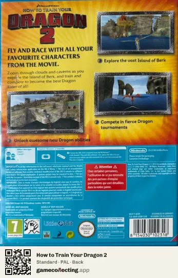 How to Train Your Dragon 2 Nintendo Wii U, PAL box back