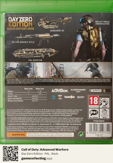 Call of Duty: Advanced Warfare Xbox One, PAL box back