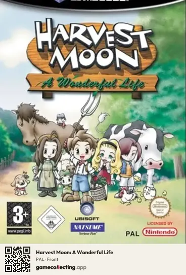 Harvest Moon: A Wonderful Life Nintendo GameCube, PAL box front
