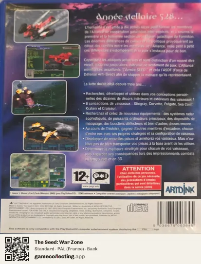 The Seed: War Zone PlayStation 2, France box back