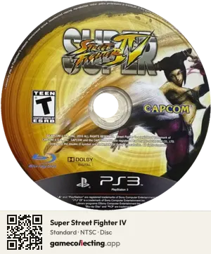 Super Street Fighter IV PlayStation 3, NTSC disc
