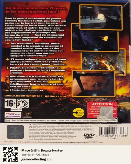 Mace Griffin Bounty Hunter PlayStation 2, PAL box back