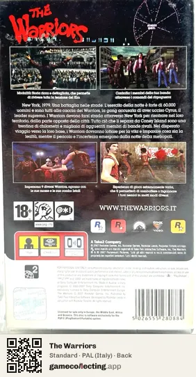 The Warriors PlayStation Portable, Italy box back