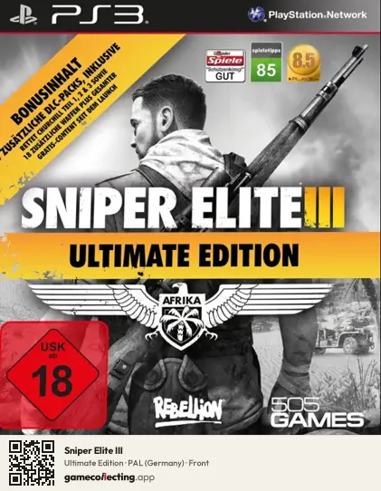 Sniper Elite III PlayStation 3, Germany box front