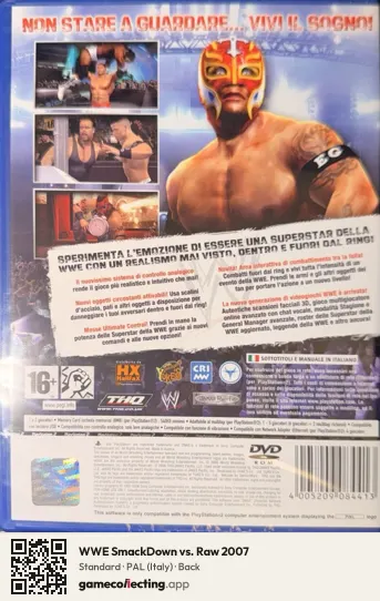 WWE SmackDown vs. Raw 2007 PlayStation 2, Italy box back