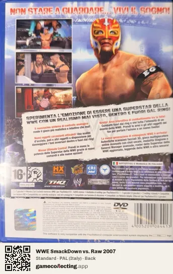 WWE SmackDown vs. Raw 2007 PlayStation 2, Italy box back