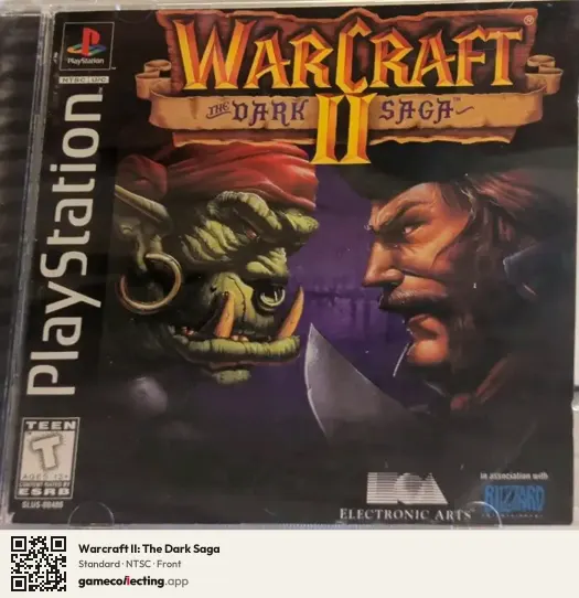 Warcraft II: The Dark Saga PlayStation, NTSC box front