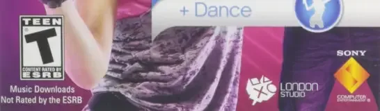 SingStar Dance, the ESRB box on its front