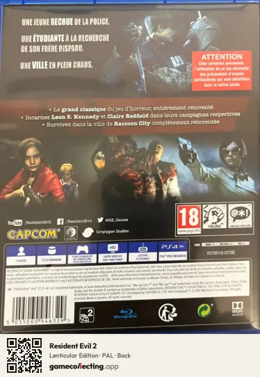 Resident Evil 2 PlayStation 4, PAL box back