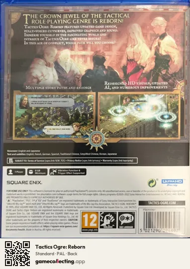 Tactics Ogre: Reborn PlayStation 5, PAL box back