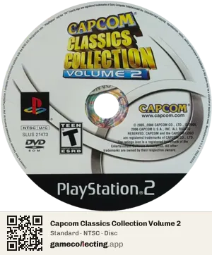 Capcom Classics Collection Volume 2 PlayStation 2, NTSC disc