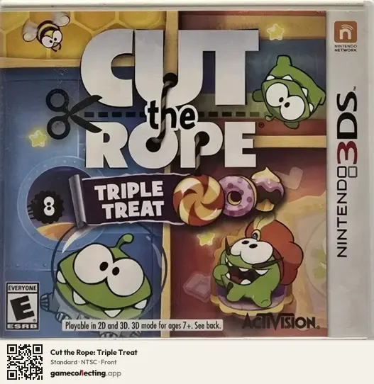 Cut the Rope: Triple Treat Nintendo 3DS, NTSC box front
