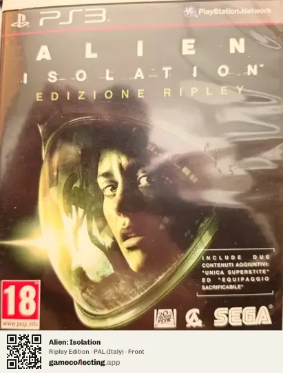 Alien: Isolation PlayStation 3, Italy box front