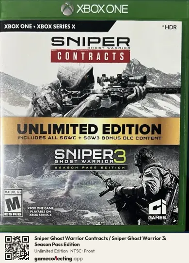 Sniper Ghost Warrior Contracts / Sniper Ghost Warrior 3: Season Pass Edition Xbox One, NTSC box front
