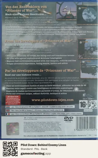 Pilot Down: Behind Enemy Lines PlayStation 2, PAL box back