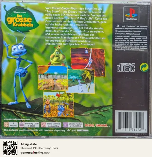 A Bug's Life PlayStation, Germany box back