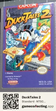 DuckTales 2 Nintendo Entertainment System, NTSC cartridge label