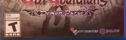 Gal Guardians: Demon Purge, the ESRB box on its front