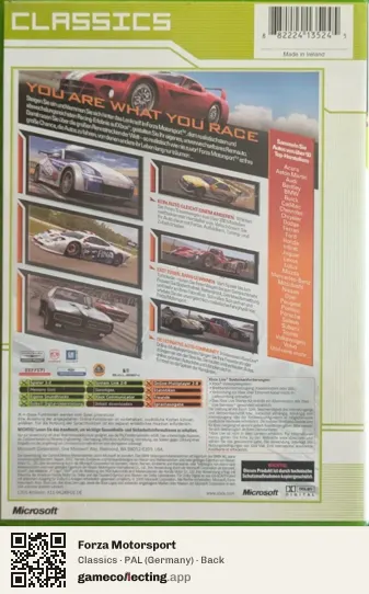 Forza Motorsport Xbox, Germany box back
