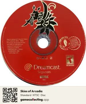 Skies of Arcadia Sega Dreamcast, NTSC disc