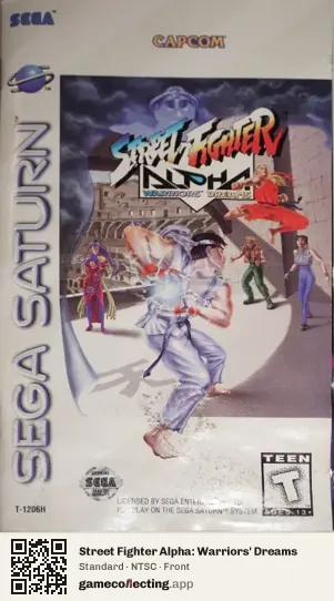 Street Fighter Alpha: Warriors' Dreams Sega Saturn, NTSC box front