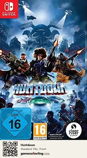 Huntdown Nintendo Switch, PAL box front