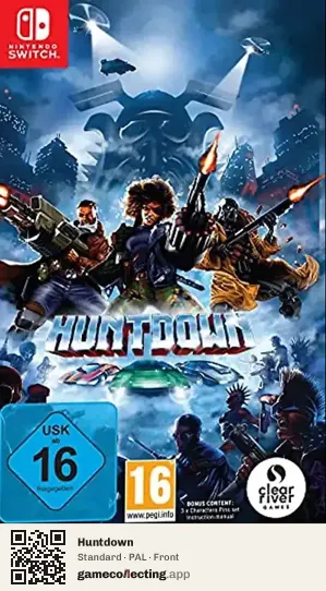 Huntdown Nintendo Switch, PAL box front