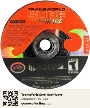 TransWorld Surf: Next Wave Nintendo GameCube, NTSC disc