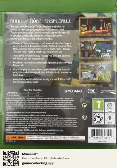 Minecraft Xbox One, Poland box back