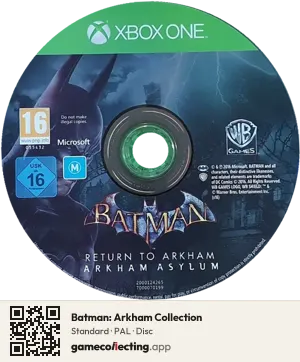 Batman: Arkham Collection Xbox One, PAL disc