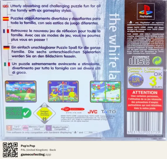 Pop'n Pop PlayStation, United Kingdom box back