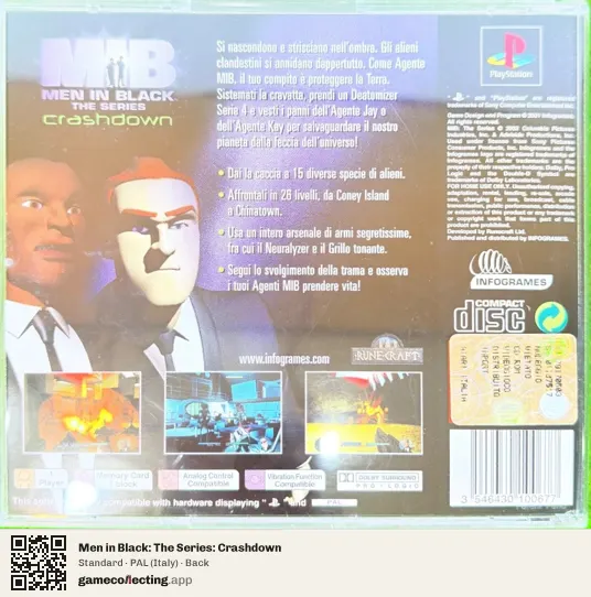 Men in Black: The Series: Crashdown PlayStation, Italy box back