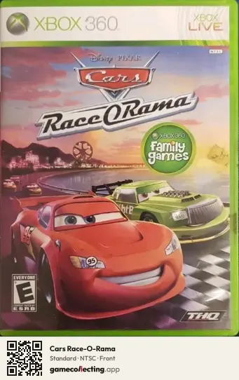 Cars Race-O-Rama Xbox 360, NTSC box front