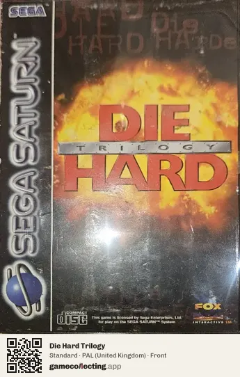 Die Hard Trilogy Sega Saturn, United Kingdom box front