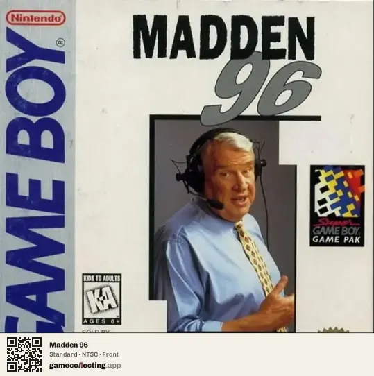 Madden 96 Game Boy, NTSC box front