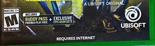 Tom Clancy's Rainbow Six Extraction, the ESRB box on its front